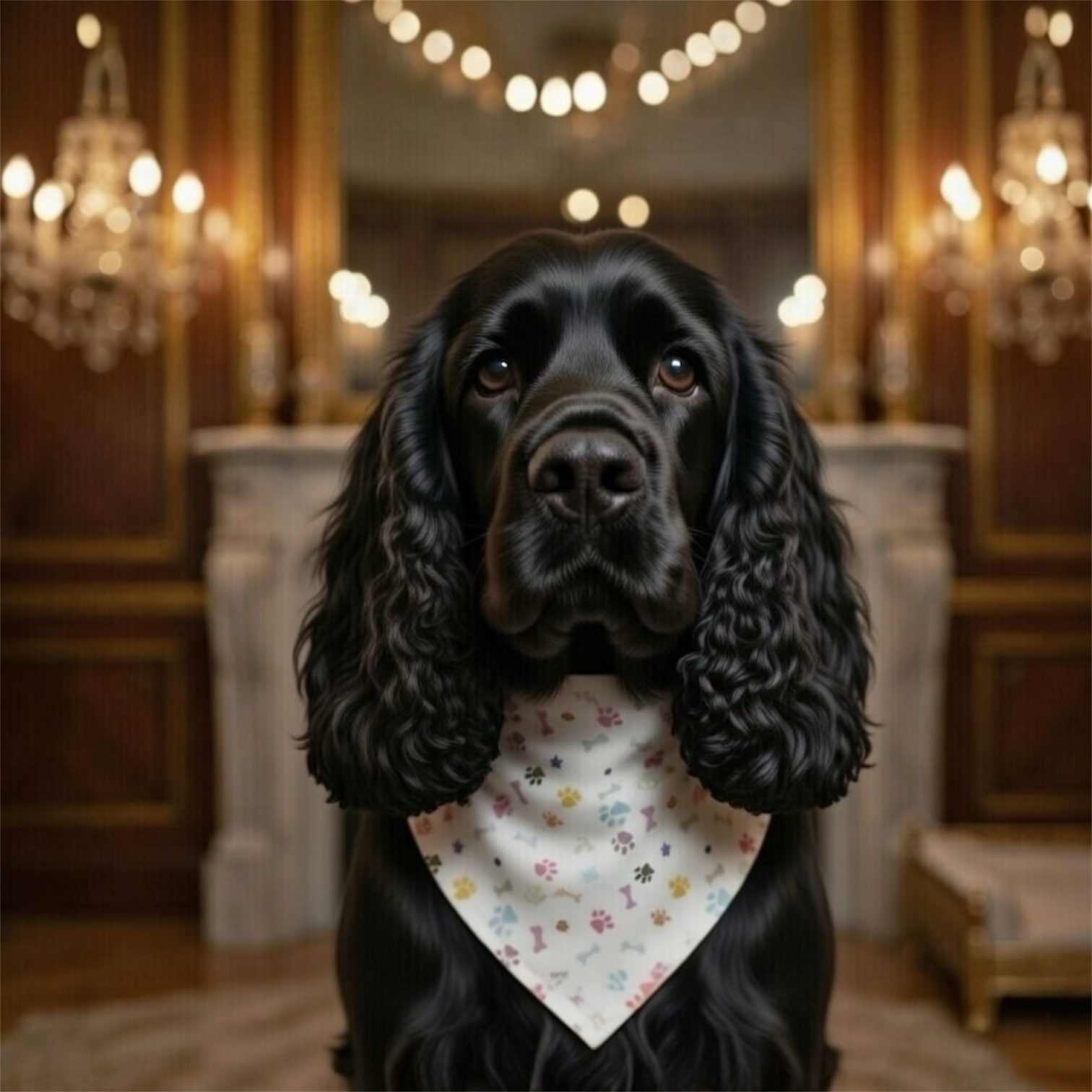 Barkshire Pastel Paw & Bone Print Dog Bandanna
