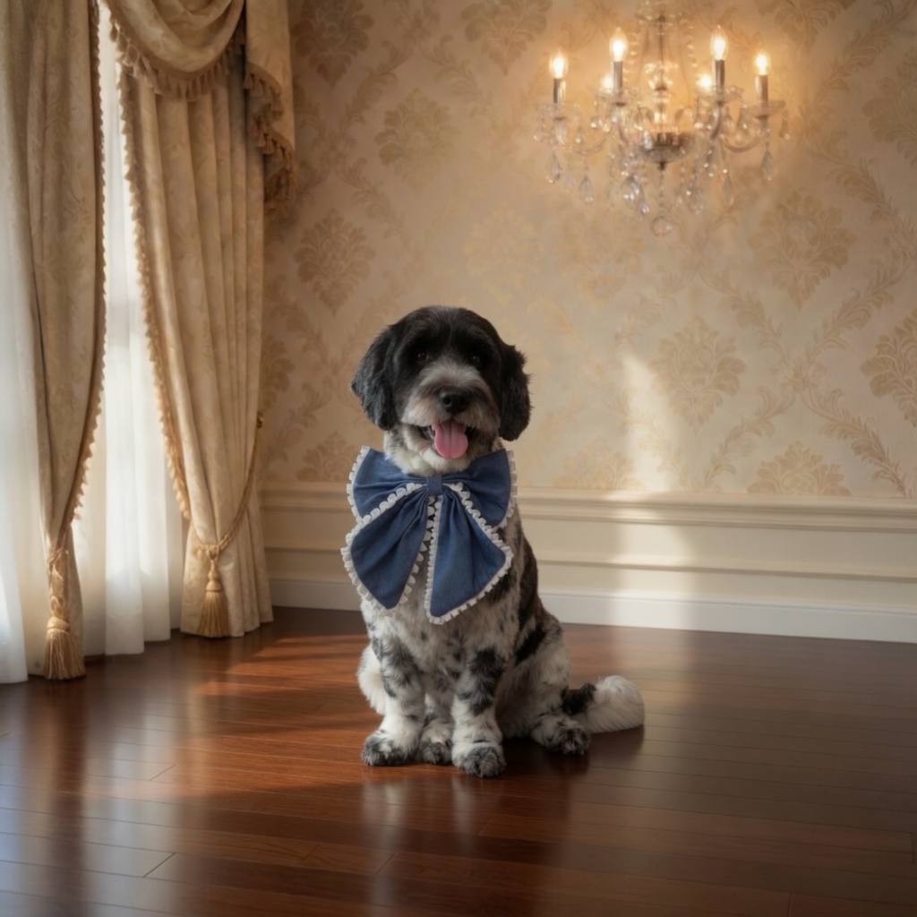 Bleu Royale Collar Bow Medium